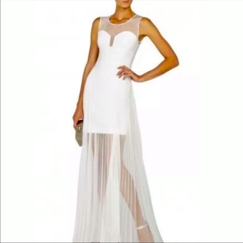 BCBGMAXAZRIA White Bcbg Max Azria Womens Alai Ivory Xs Casual Maxi Dress